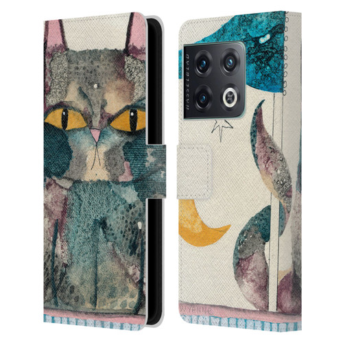 Wyanne Cat By The Light Of The Moon Leather Book Wallet Case Cover For OnePlus 10 Pro