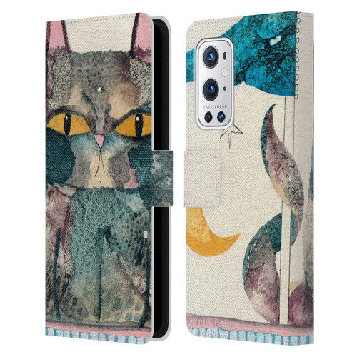 Wyanne Cat By The Light Of The Moon Leather Book Wallet Case Cover For OnePlus 9 Pro