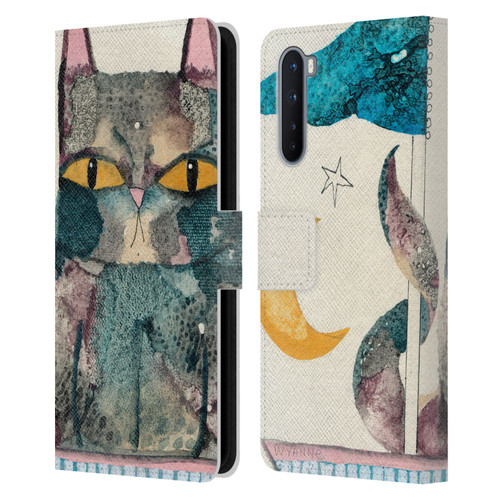 Wyanne Cat By The Light Of The Moon Leather Book Wallet Case Cover For OnePlus Nord 5G