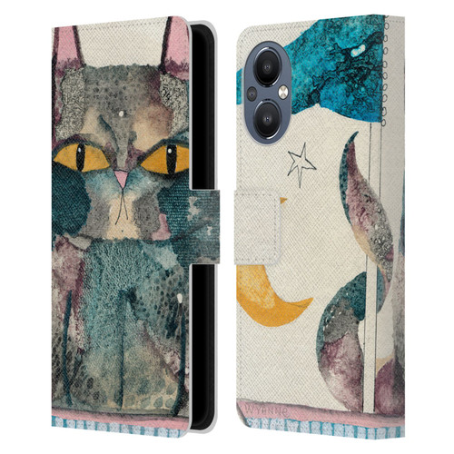 Wyanne Cat By The Light Of The Moon Leather Book Wallet Case Cover For OnePlus Nord N20 5G