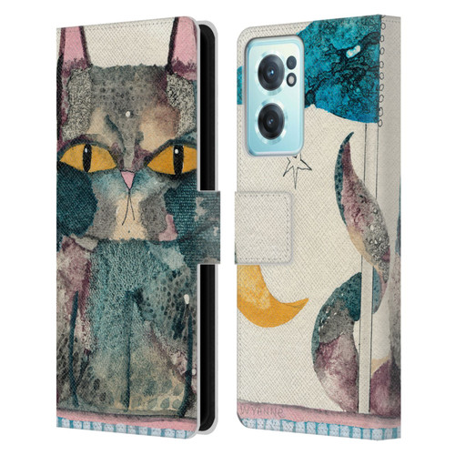 Wyanne Cat By The Light Of The Moon Leather Book Wallet Case Cover For OnePlus Nord CE 2 5G