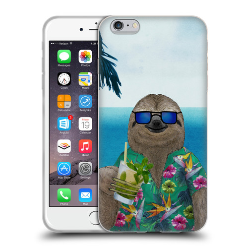 Barruf Animals Sloth In Summer Soft Gel Case for Apple iPhone 6 Plus / iPhone 6s Plus