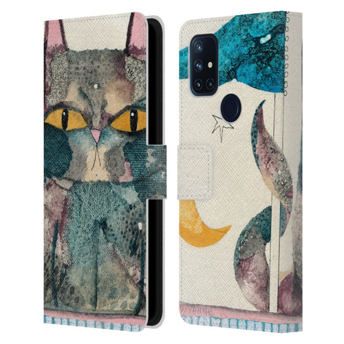 Wyanne Cat By The Light Of The Moon Leather Book Wallet Case Cover For OnePlus Nord N10 5G