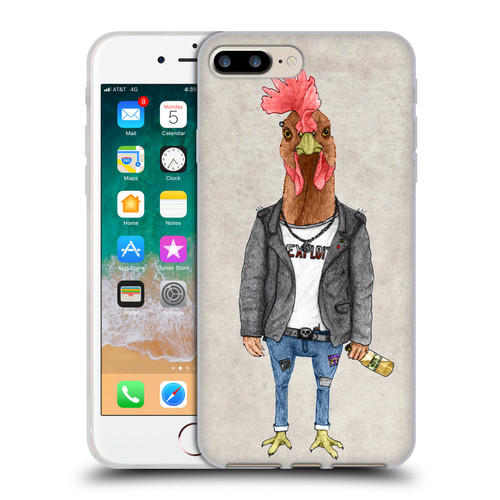 Barruf Animals Punk Rooster Soft Gel Case for Apple iPhone 7 Plus / iPhone 8 Plus