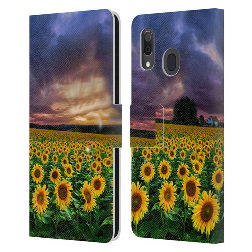 Celebrate Life Gallery Florals Stormy Sunrise Leather Book Wallet Case Cover For Samsung Galaxy A33 5G (2022)