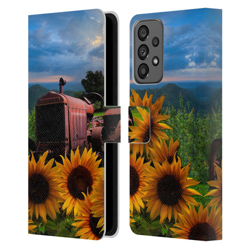 Celebrate Life Gallery Florals Tractor Heaven Leather Book Wallet Case Cover For Samsung Galaxy A73 5G (2022)