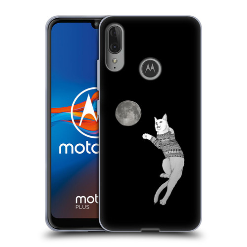 Barruf Animals Cat-ch The Moon Soft Gel Case for Motorola Moto E6 Plus