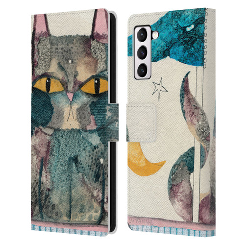 Wyanne Cat By The Light Of The Moon Leather Book Wallet Case Cover For Samsung Galaxy S21+ 5G