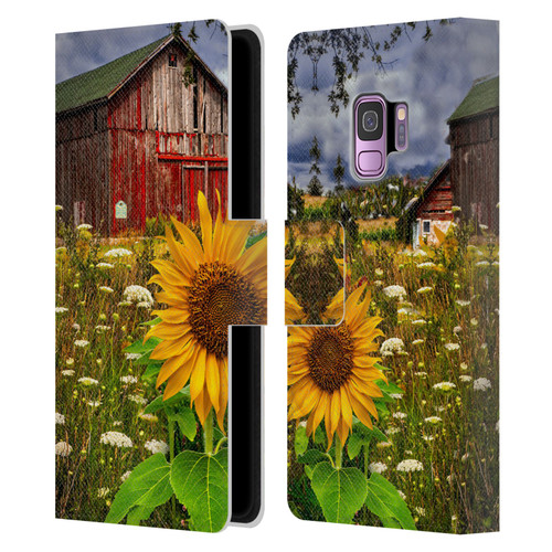 Celebrate Life Gallery Florals Barn Meadow Flowers Leather Book Wallet Case Cover For Samsung Galaxy S9