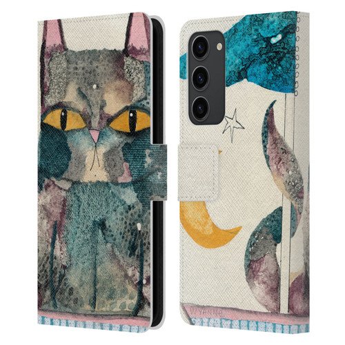 Wyanne Cat By The Light Of The Moon Leather Book Wallet Case Cover For Samsung Galaxy S23+ 5G