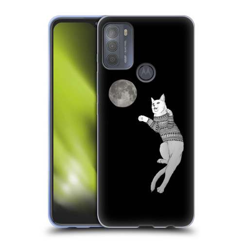 Barruf Animals Cat-ch The Moon Soft Gel Case for Motorola Moto G50
