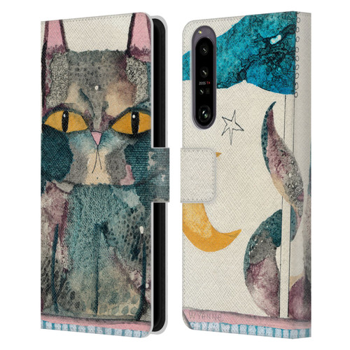 Wyanne Cat By The Light Of The Moon Leather Book Wallet Case Cover For Sony Xperia 1 IV