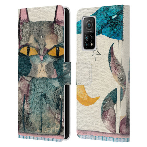 Wyanne Cat By The Light Of The Moon Leather Book Wallet Case Cover For Xiaomi Mi 10T 5G