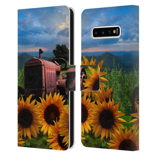 Celebrate Life Gallery Florals Tractor Heaven Leather Book Wallet Case Cover For Samsung Galaxy S10+ / S10 Plus
