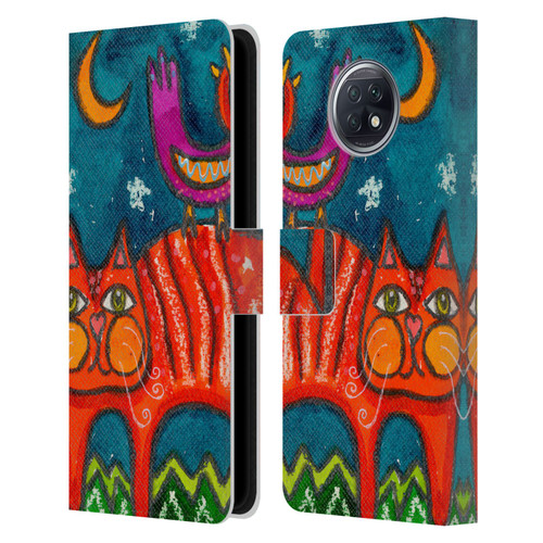 Wyanne Cat Birdy Got My Tail Kitty Leather Book Wallet Case Cover For Xiaomi Redmi Note 9T 5G