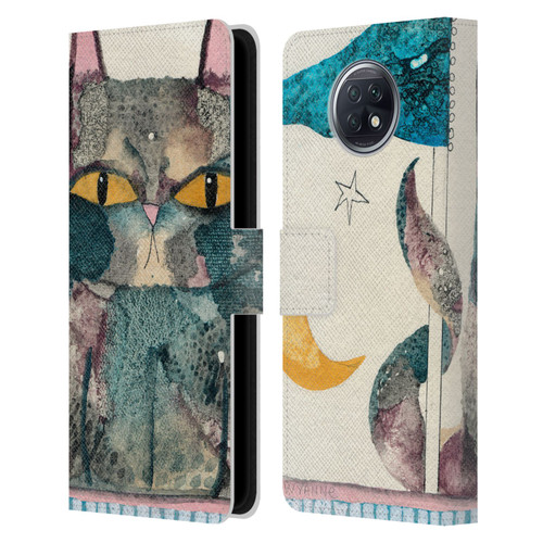 Wyanne Cat By The Light Of The Moon Leather Book Wallet Case Cover For Xiaomi Redmi Note 9T 5G