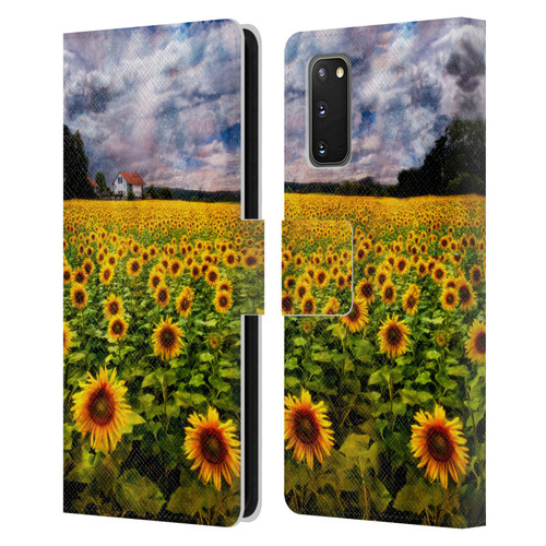 Celebrate Life Gallery Florals Dreaming Of Sunflowers Leather Book Wallet Case Cover For Samsung Galaxy S20 / S20 5G