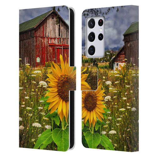 Celebrate Life Gallery Florals Barn Meadow Flowers Leather Book Wallet Case Cover For Samsung Galaxy S21 Ultra 5G