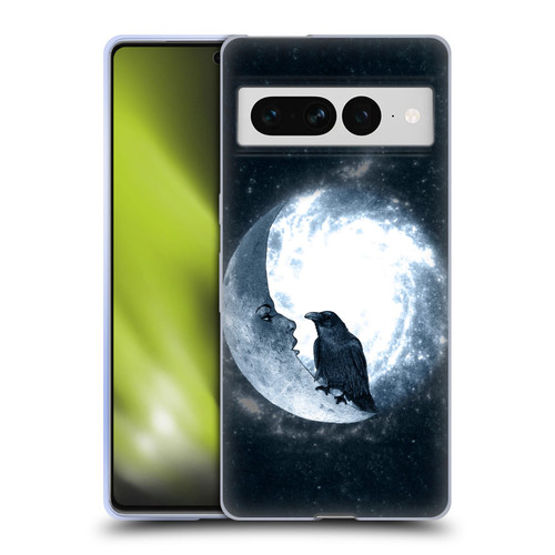 Barruf Animals Crow and Its Moon Soft Gel Case for Google Pixel 7 Pro