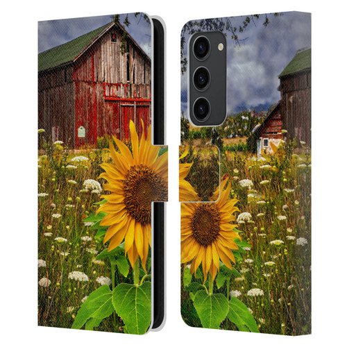 Celebrate Life Gallery Florals Barn Meadow Flowers Leather Book Wallet Case Cover For Samsung Galaxy S23+ 5G