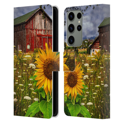 Celebrate Life Gallery Florals Barn Meadow Flowers Leather Book Wallet Case Cover For Samsung Galaxy S23 Ultra 5G