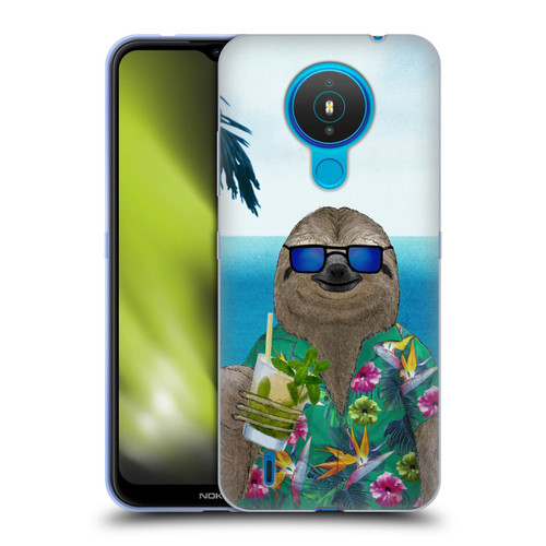 Barruf Animals Sloth In Summer Soft Gel Case for Nokia 1.4