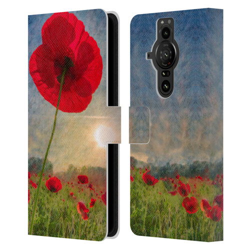 Celebrate Life Gallery Florals Red Flower Leather Book Wallet Case Cover For Sony Xperia Pro-I