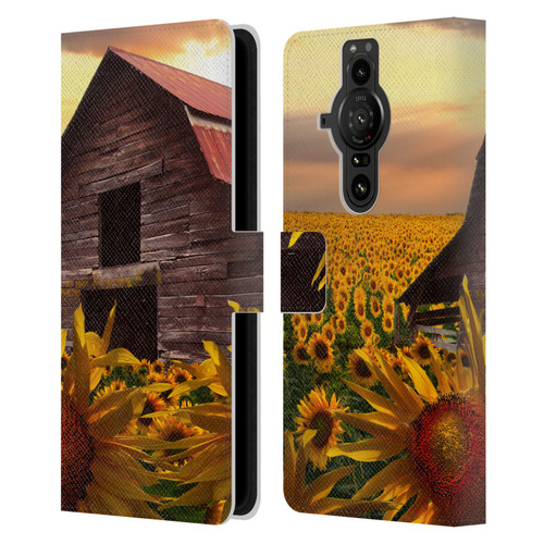 Celebrate Life Gallery Florals Sunflower Dance Leather Book Wallet Case Cover For Sony Xperia Pro-I