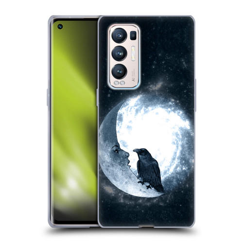 Barruf Animals Crow and Its Moon Soft Gel Case for OPPO Find X3 Neo / Reno5 Pro+ 5G