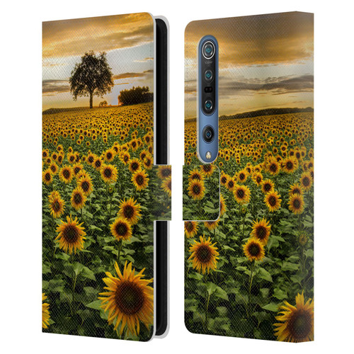 Celebrate Life Gallery Florals Big Sunflower Field Leather Book Wallet Case Cover For Xiaomi Mi 10 5G / Mi 10 Pro 5G