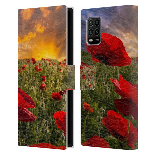 Celebrate Life Gallery Florals Red Flower Field Leather Book Wallet Case Cover For Xiaomi Mi 10 Lite 5G