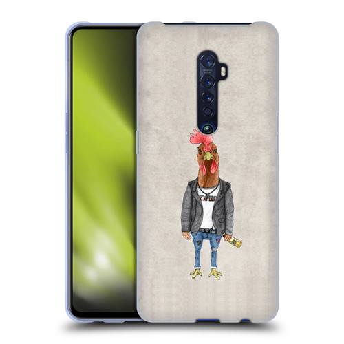 Barruf Animals Punk Rooster Soft Gel Case for OPPO Reno 2