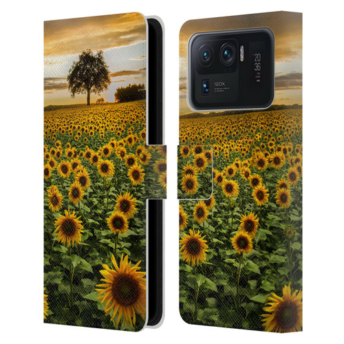 Celebrate Life Gallery Florals Big Sunflower Field Leather Book Wallet Case Cover For Xiaomi Mi 11 Ultra