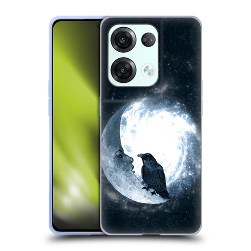 Barruf Animals Crow and Its Moon Soft Gel Case for OPPO Reno8 Pro