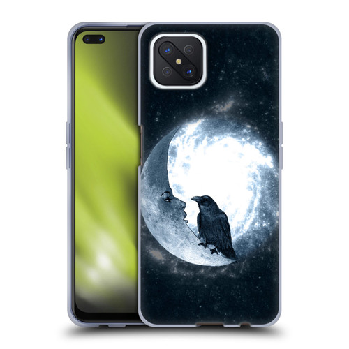 Barruf Animals Crow and Its Moon Soft Gel Case for OPPO Reno4 Z 5G