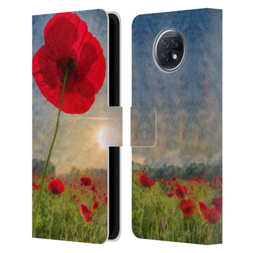 Celebrate Life Gallery Florals Red Flower Leather Book Wallet Case Cover For Xiaomi Redmi Note 9T 5G