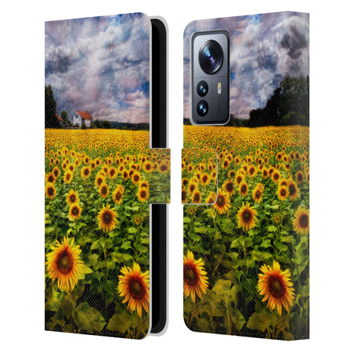 Celebrate Life Gallery Florals Dreaming Of Sunflowers Leather Book Wallet Case Cover For Xiaomi 12 Pro