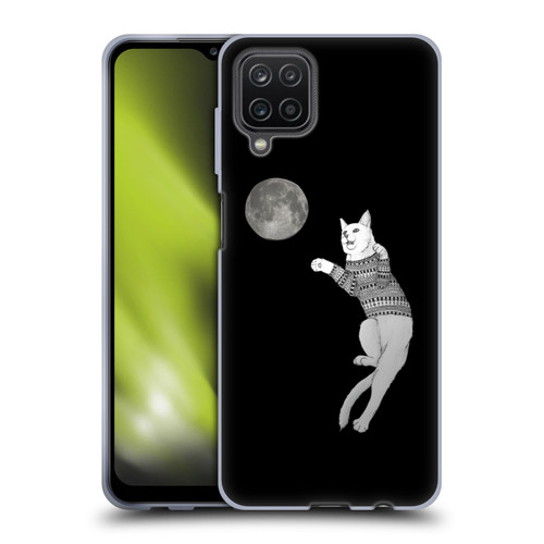 Barruf Animals Cat-ch The Moon Soft Gel Case for Samsung Galaxy A12 (2020)