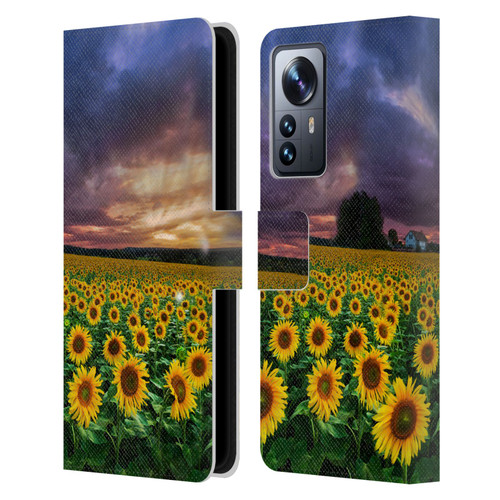 Celebrate Life Gallery Florals Stormy Sunrise Leather Book Wallet Case Cover For Xiaomi 12 Pro