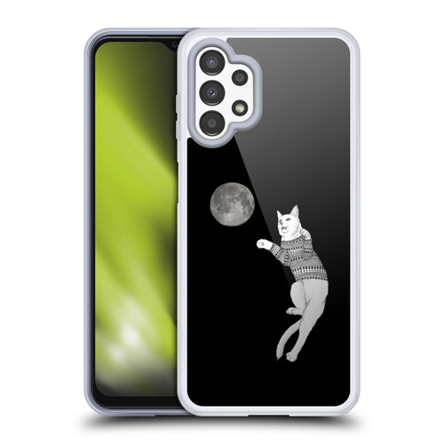 Barruf Animals Cat-ch The Moon Soft Gel Case for Samsung Galaxy A13 (2022)