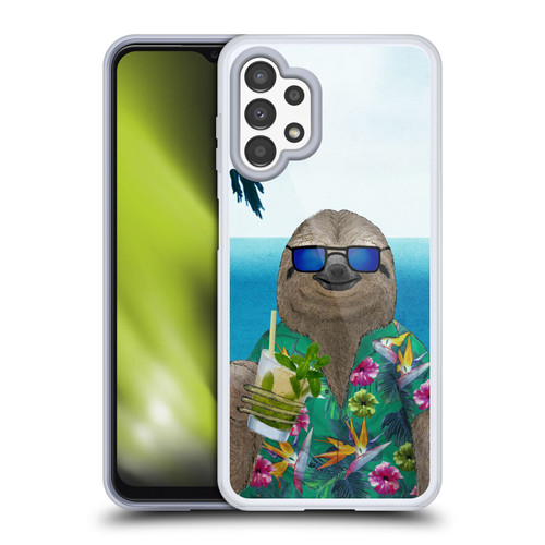 Barruf Animals Sloth In Summer Soft Gel Case for Samsung Galaxy A13 (2022)