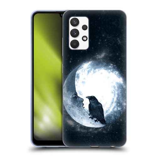 Barruf Animals Crow and Its Moon Soft Gel Case for Samsung Galaxy A32 (2021)