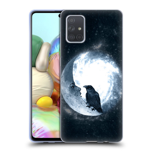 Barruf Animals Crow and Its Moon Soft Gel Case for Samsung Galaxy A71 (2019)