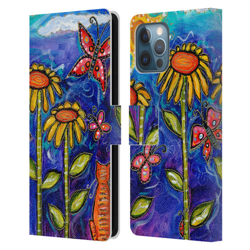 Wyanne Nature 2 Sundown Sunflowers Leather Book Wallet Case Cover For Apple iPhone 12 Pro Max