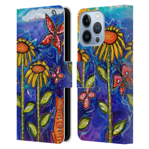 Wyanne Nature 2 Sundown Sunflowers Leather Book Wallet Case Cover For Apple iPhone 13 Pro