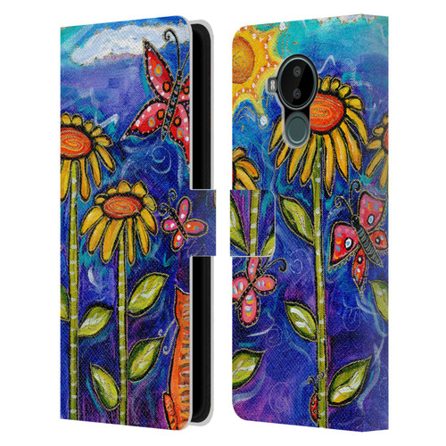 Wyanne Nature 2 Sundown Sunflowers Leather Book Wallet Case Cover For Nokia C30