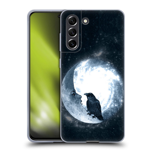 Barruf Animals Crow and Its Moon Soft Gel Case for Samsung Galaxy S21 FE 5G