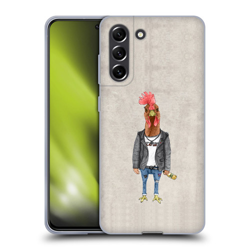 Barruf Animals Punk Rooster Soft Gel Case for Samsung Galaxy S21 FE 5G