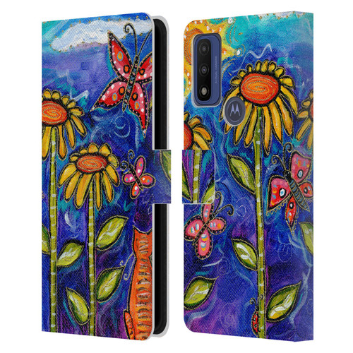 Wyanne Nature 2 Sundown Sunflowers Leather Book Wallet Case Cover For Motorola G Pure