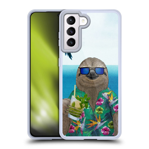 Barruf Animals Sloth In Summer Soft Gel Case for Samsung Galaxy S21 5G